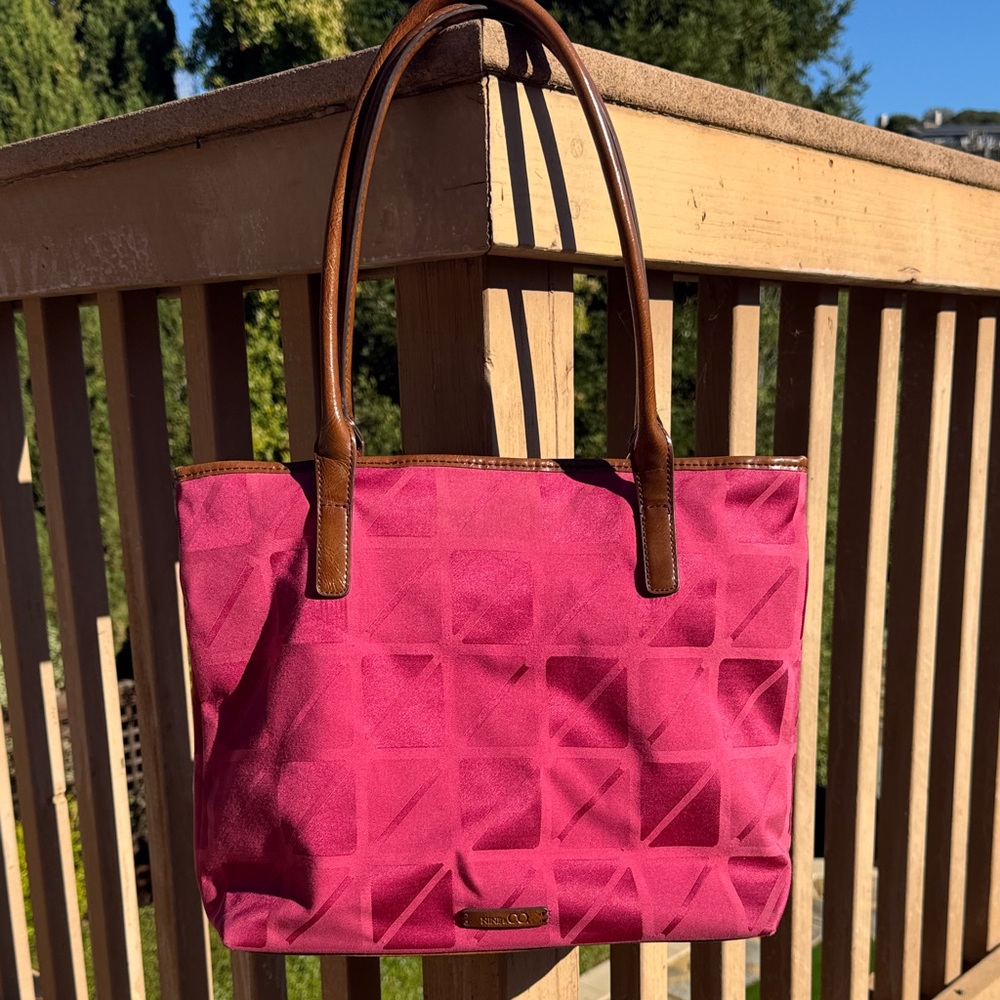Vintage Fuchsia Geometric Tote